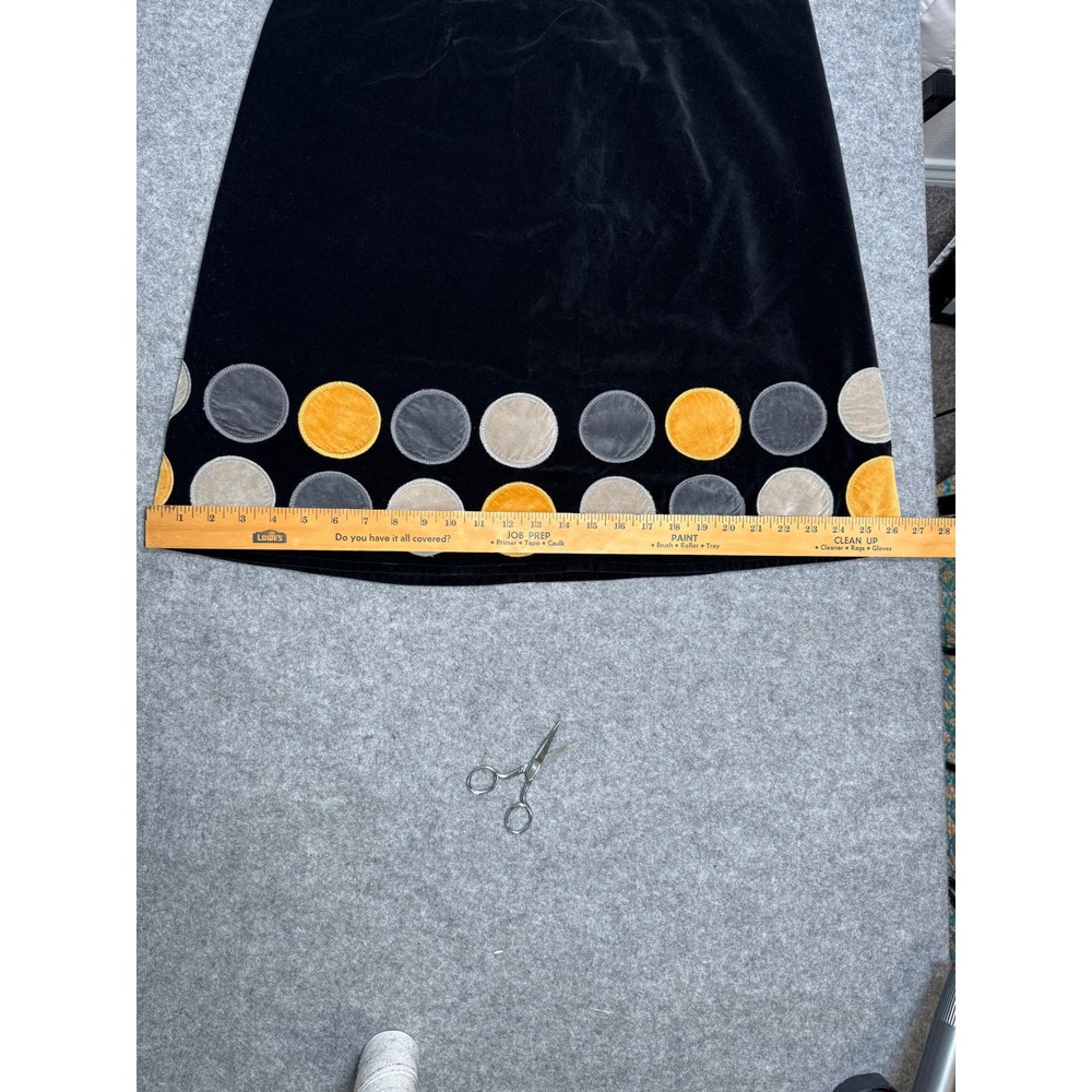 Vintage Boden Black Velvet A-Lined Skirt w/Circle Applique Size 16R - Picture 8 of 8